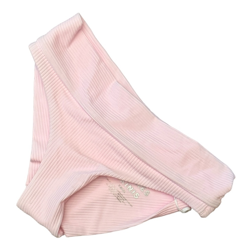 Frankie's Bikinis Gavin Ribbed Love Pink Bikini Bottom nwt